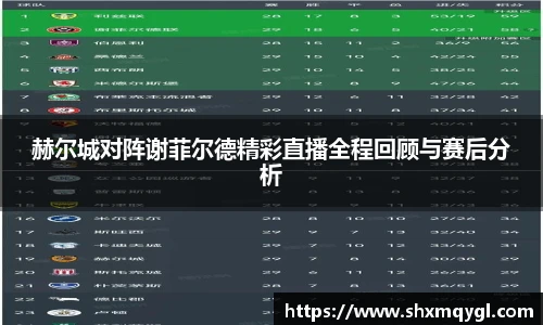 赫尔城对阵谢菲尔德精彩直播全程回顾与赛后分析